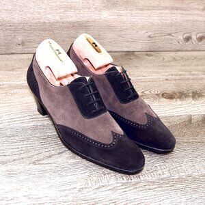 $695 Arthur Beren GRAVATI Women's 6 M Suede Oxford 4269 Earth Blk *add $15 Trees